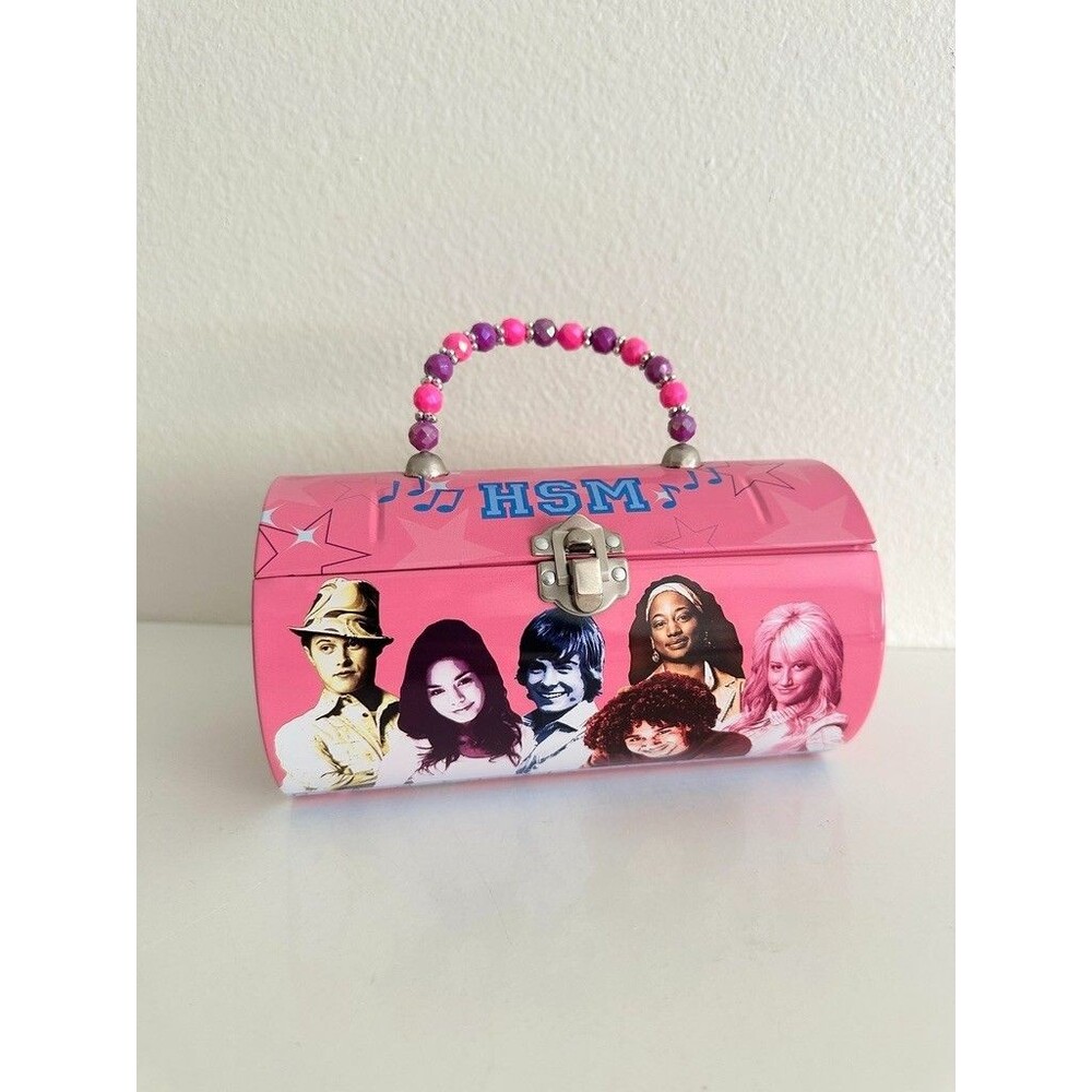 Disney High School Musical Tin Box Company Metal Purse Bag Pink 7” L x 4" H